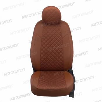 8 749 р. Чехлы на сиденья Алькантара ромб (раздельн. 40/60 экокожа) Автопилот  CITROEN C4 aircross (2012-2017), Mitsubishi ASX (2010-2025), Peugeot 4008 (2012-2025) (коричневый)  с доставкой в г. Воронеж. Увеличить фотографию 3