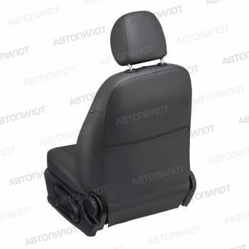 8 399 р. Чехлы на сиденья Экокожа (раздел. 40/60 экокожа) Автопилот  Nissan Almera  G15 (2012-2019) седан (темно-серый)  с доставкой в г. Воронеж. Увеличить фотографию 3