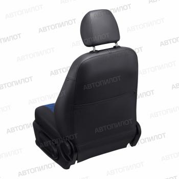 8 749 р. Чехлы на сиденья Алькантара ромб (раздельн. 40/60 экокожа) Автопилот  Renault Kaptur (2016-2025) дорестайлинг, рестайлинг (черный/синий)  с доставкой в г. Воронеж. Увеличить фотографию 4