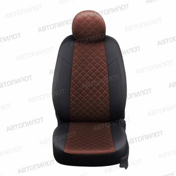 14 449 р. Чехлы на сиденья Алькантара ромб (раздельн. 40/60 экокожа) Автопилот  Renault Kaptur (2016-2025) дорестайлинг, рестайлинг (черный/шоколад)  с доставкой в г. Воронеж. Увеличить фотографию 5