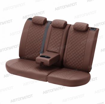 14 449 р. Чехлы на сиденья Ромб (к.Elegance с подлокот. 40/60 экокожа) Автопилот  Skoda Octavia  A7 (2012-2020) дорестайлинг универсал, рестайлинг универсал (темно-коричневый)  с доставкой в г. Воронеж. Увеличить фотографию 3