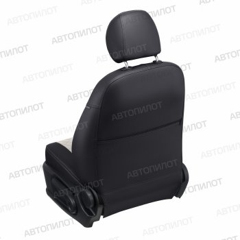 8 499 р. Чехлы на сиденья Ромб (Sport раздел. 40/60 без зад. подлок. экокожа) Автопилот Skoda Rapid NH3 рестайлинг лифтбэк (2017-2020) (черный/белый)  с доставкой в г. Воронеж. Увеличить фотографию 4