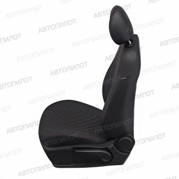 14 449 р.  Чехлы на сиденья Ромб (5 мест 3 отдел. части экокожа) Автопилот  Toyota Verso  R20 (2009-2012) дорестайлинг (черный/строчка красная)  с доставкой в г. Воронеж. Увеличить фотографию 3
