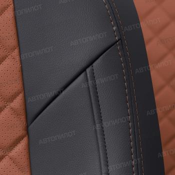 14 449 р. Чехлы на сиденья Ромб (к. Comfort Luxe экокожа) Автопилот  Уаз Патриот ( 23632,  3163 5 дв.) (2016-2025) 2-ой рестайлинг пикап, 2-ой рестайлинг (черный/коричневый)  с доставкой в г. Воронеж. Увеличить фотографию 6