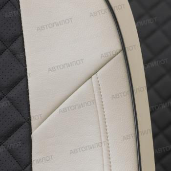 14 449 р. Чехлы на сиденья Ромб (к. Comfort Luxe экокожа) Автопилот  Уаз Патриот ( 23632,  3163 5 дв.) (2016-2025) 2-ой рестайлинг пикап, 2-ой рестайлинг (белый/черный)  с доставкой в г. Воронеж. Увеличить фотографию 6