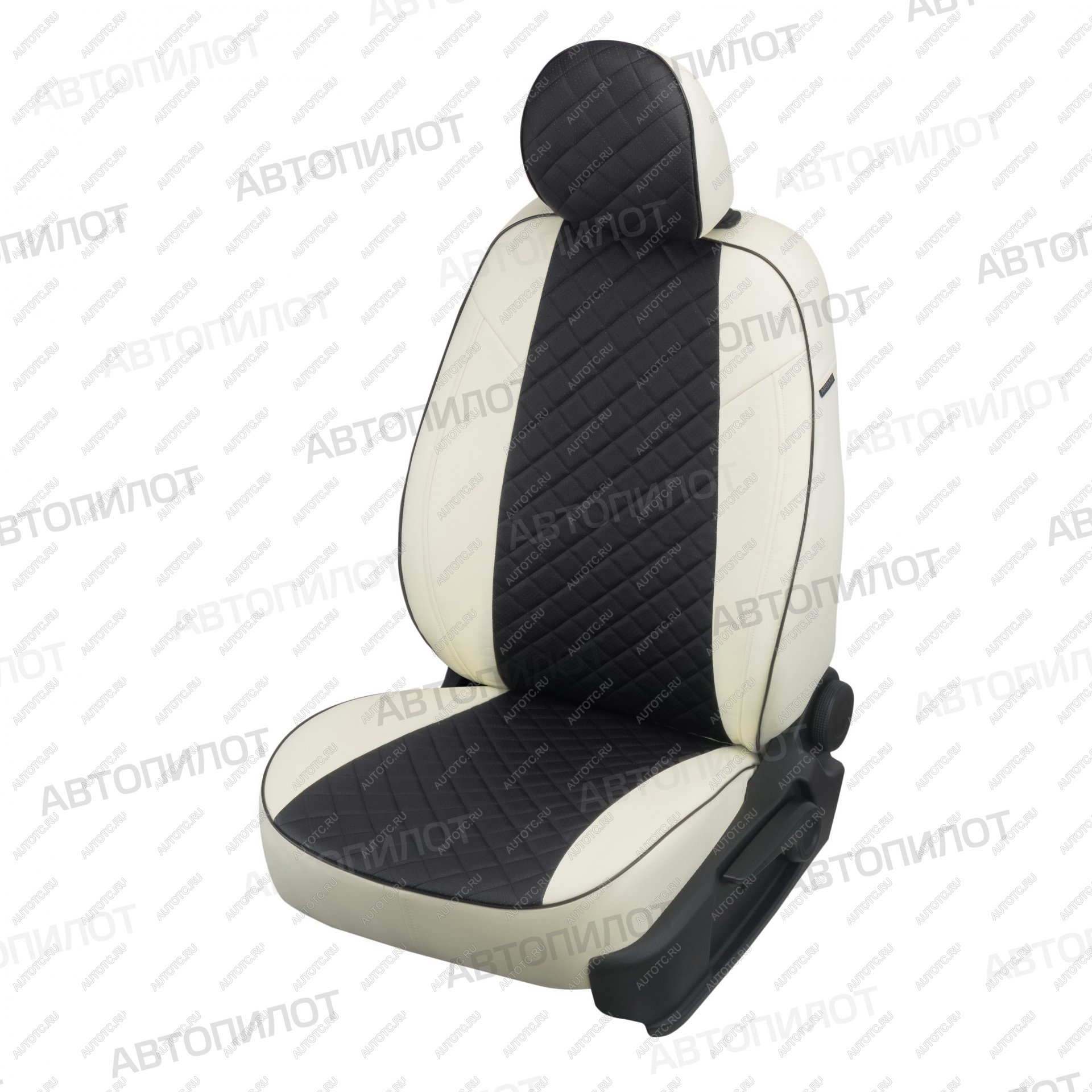 14 449 р. Чехлы на сиденья Ромб (к. Comfort Luxe экокожа) Автопилот  Уаз Патриот ( 23632,  3163 5 дв.) (2016-2025) 2-ой рестайлинг пикап, 2-ой рестайлинг (белый/черный)  с доставкой в г. Воронеж