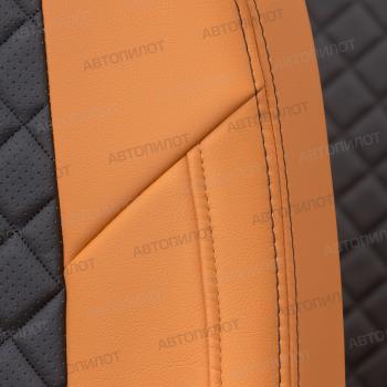 14 449 р. Чехлы на сиденья Ромб (к. Comfort Luxe экокожа) Автопилот  Уаз Патриот  23632 (2016-2025) 2-ой рестайлинг пикап (оранжевый/черный)  с доставкой в г. Воронеж. Увеличить фотографию 5