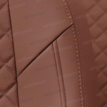 8 749 р. Чехлы на сиденья Ромб (к. Comfort Luxe экокожа) Автопилот  Уаз Патриот  23632 (2016-2025) 2-ой рестайлинг пикап (коричневый)  с доставкой в г. Воронеж. Увеличить фотографию 6