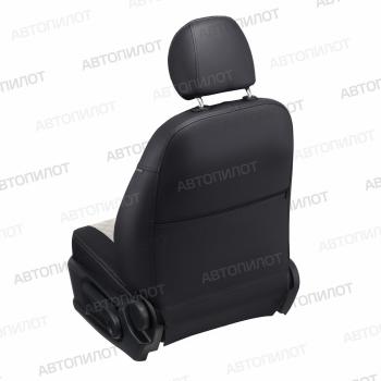 8 499 р. Чехлы на сиденья Ромб (к. Sport Line Comfort Line раздел. 40/60 + вырез под подлокот.+ надкрыльн. экокожа) Автопилот Volkswagen Passat B6 седан (2005-2011) (черный/белый)  с доставкой в г. Воронеж. Увеличить фотографию 5