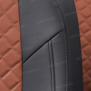 8 749 р. Чехлы на сиденья Алькантара ромб (к. Sport Line Comfort Line раздел. 40/60 + вырез под подлокот.+ надкрыльн. экокожа) Автопилот  Volkswagen Passat ( B6,  B7) (2005-2015) седан (черный/коричневый)  с доставкой в г. Воронеж. Увеличить фотографию 5