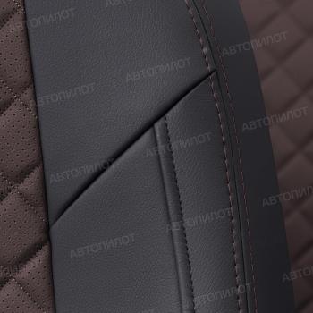 14 449 р. Чехлы на сиденья Ромб (к. Comfort Line раздел. 40/60 + вырез под подлокот. экокожа) Автопилот  Volkswagen Passat ( B8,  B8.5) (2015-2025) универсал дорестайлинг, универсал рестайлинг (черный/шоколад)  с доставкой в г. Воронеж. Увеличить фотографию 6