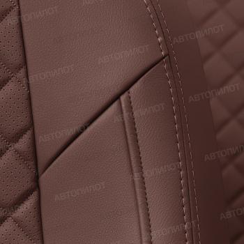 14 449 р. Чехлы на сиденья Ромб (к. Comfort Line раздел. 40/60 + вырез под подлокот. экокожа) Автопилот  Volkswagen Passat ( B8,  B8.5) (2015-2025) универсал дорестайлинг, универсал рестайлинг (темно-коричневый)  с доставкой в г. Воронеж. Увеличить фотографию 6