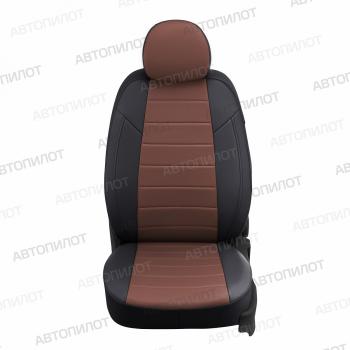 8 399 р. Чехлы на сиденья Экокожа (сплошной экокожа) Автопилот  Volkswagen Polo  5 (2009-2020) седан дорестайлинг, седан рестайлинг (черный/темно-коричневый)  с доставкой в г. Воронеж. Увеличить фотографию 3