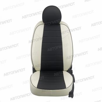 13 849 р. Чехлы на сиденья Экокожа (сплошной экокожа) Автопилот  Volkswagen Polo  5 (2009-2020) седан дорестайлинг, седан рестайлинг (белый/черный)  с доставкой в г. Воронеж. Увеличить фотографию 3
