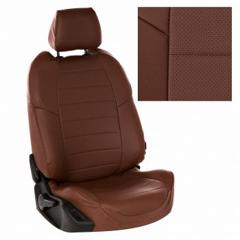 13 849 р. Чехлы на сиденья Экокожа (сплошной экокожа) Автопилот  Volkswagen Polo  5 (2009-2020) седан дорестайлинг, седан рестайлинг (темно-коричневый)  с доставкой в г. Воронеж. Увеличить фотографию 2