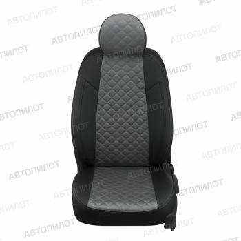 13 549 р. Чехлы на сиденья Алькантара ромб (9 мест сплош. экокожа) Автопилот Volkswagen Transporter T5 рестайлинг (2009-2015) (черный/серый)  с доставкой в г. Воронеж. Увеличить фотографию 3