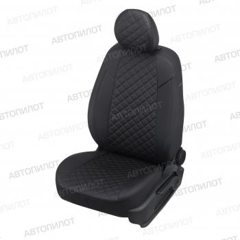 Чехлы на сиденья Ромб (раздел. 50/50 экокожа) Автопилот ГАЗ 31029 Волга (1992-1997) (черный)