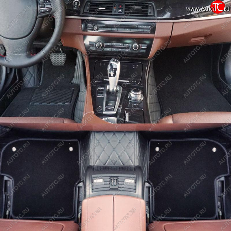 8 399 р. Ковры (5 мест Кожа + Текстиль экокожа) Автопилот Toyota Land Cruiser Prado J120 (2002-2009) (черный)  с доставкой в г. Воронеж