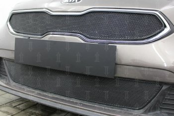 2 999 р. Защитная сетка в бампер (низ, ячейка 3х7 мм) Alfeco Стандарт KIA Ceed 3 CD универсал (2018-2025) (Чёрная)  с доставкой в г. Воронеж. Увеличить фотографию 3