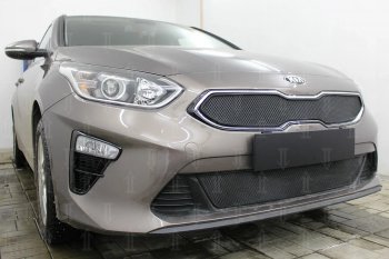 2 999 р. Защитная сетка в бампер (низ, ячейка 3х7 мм) Alfeco Стандарт KIA Ceed 3 CD универсал (2018-2025) (Чёрная)  с доставкой в г. Воронеж. Увеличить фотографию 5