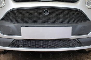 2 999 р. Защитная сетка в бампер (низ, ячейка 3х7 мм) Alfeco Стандарт KIA Ceed 3 CD универсал (2018-2025) (Чёрная)  с доставкой в г. Воронеж. Увеличить фотографию 6