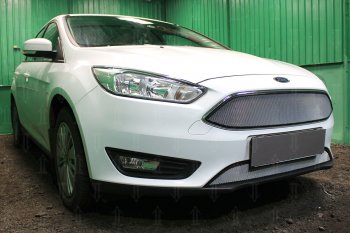 2 999 р. Защитная сетка в бампер (низ, ячейка 3х7 мм) Alfeco Стандарт KIA Ceed 3 CD универсал (2018-2025) (Чёрная)  с доставкой в г. Воронеж. Увеличить фотографию 7