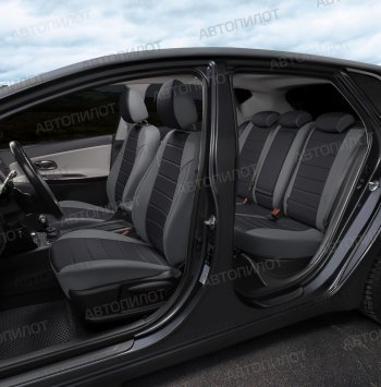 13 849 р. Чехлы сидений Экокожа (5 мест экокожа) Автопилот  Chery Tiggo 8 PRO (2021-2025) (серый/черный)  с доставкой в г. Воронеж. Увеличить фотографию 5