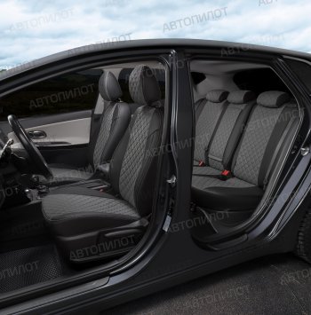 8 749 р. Чехлы сидений Ромб (5 мест экокожа) Автопилот  Chery Tiggo 8 PRO (2021-2025) (черный/серый)  с доставкой в г. Воронеж. Увеличить фотографию 6