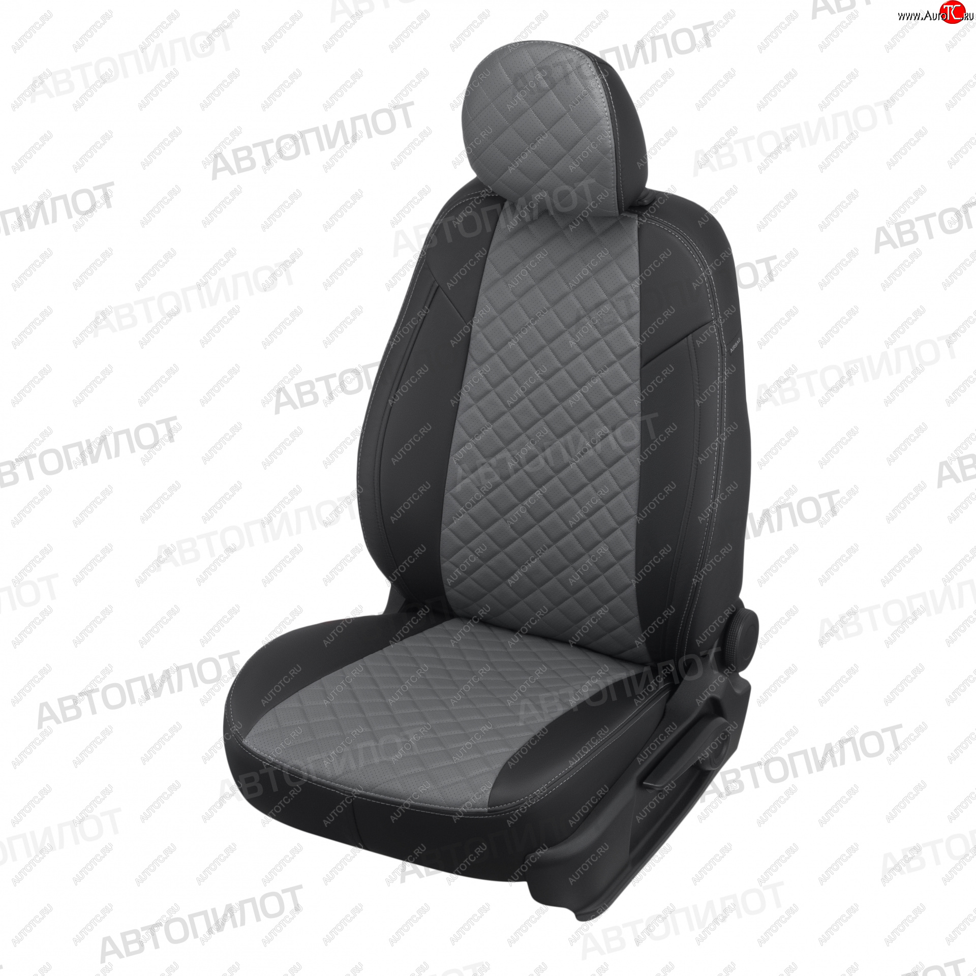 8 749 р. Чехлы сидений Ромб (5 мест экокожа) Автопилот  Chery Tiggo 8 PRO (2021-2025) (черный/серый)  с доставкой в г. Воронеж