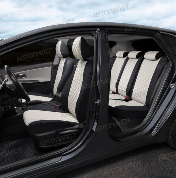 14 449 р. Чехлы сидений Ромб (5 мест экокожа) Автопилот  Chery Tiggo 8 PRO (2021-2025) (черный/белый)  с доставкой в г. Воронеж. Увеличить фотографию 5