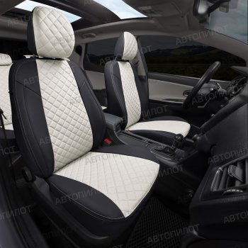 14 449 р. Чехлы сидений Ромб (5 мест экокожа) Автопилот  Chery Tiggo 8 PRO (2021-2025) (черный/белый)  с доставкой в г. Воронеж. Увеличить фотографию 6