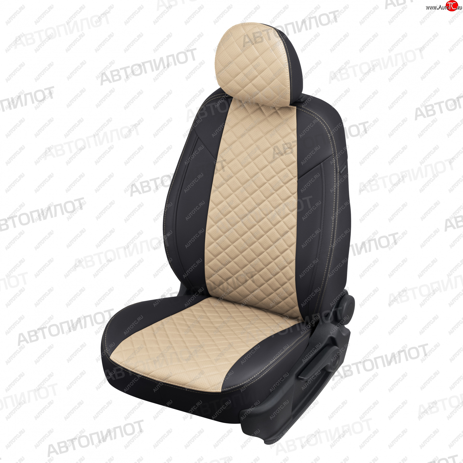 14 449 р. Чехлы сидений Ромб (5 мест экокожа) Автопилот  Chery Tiggo 8 PRO (2021-2025) (черный/бежевый)  с доставкой в г. Воронеж
