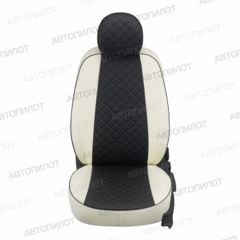 14 449 р. Чехлы сидений Ромб (5 мест экокожа) Автопилот   Chery Tiggo 8 PRO (2021-2025) (белый/черный)  с доставкой в г. Воронеж. Увеличить фотографию 2