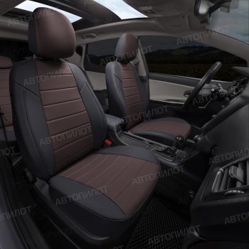 13 649 р. Чехлы сидений (экокожа, 40/60) Автопилот Volkswagen Polo 9N1 хэтчбэк 5 дв. дорестайлинг (2001-2005) (черный/шоколад)  с доставкой в г. Воронеж. Увеличить фотографию 6