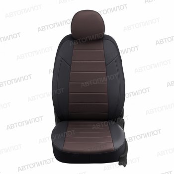 13 649 р. Чехлы сидений (экокожа, 40/60) Автопилот Volkswagen Polo 9N1 хэтчбэк 5 дв. дорестайлинг (2001-2005) (черный/шоколад)  с доставкой в г. Воронеж. Увеличить фотографию 5