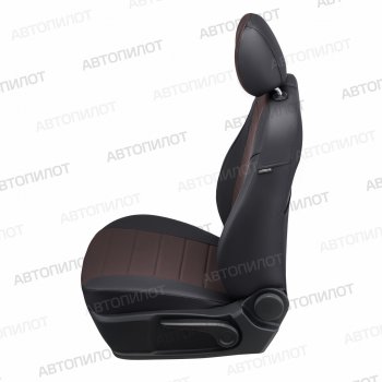 13 649 р. Чехлы сидений (экокожа, 40/60) Автопилот Volkswagen Polo 9N1 хэтчбэк 5 дв. дорестайлинг (2001-2005) (черный/шоколад)  с доставкой в г. Воронеж. Увеличить фотографию 4