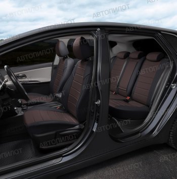 13 649 р. Чехлы сидений (экокожа, 40/60) Автопилот Volkswagen Polo 9N1 хэтчбэк 5 дв. дорестайлинг (2001-2005) (черный/шоколад)  с доставкой в г. Воронеж. Увеличить фотографию 7