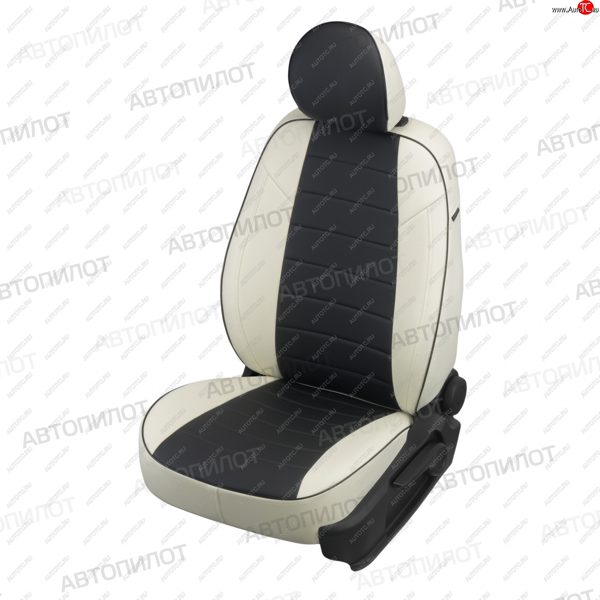 13 649 р. Чехлы сидений (экокожа, 40/60) Автопилот Volkswagen Polo 9N1 хэтчбэк 5 дв. дорестайлинг (2001-2005) (белый/черный)  с доставкой в г. Воронеж