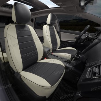 13 649 р. Чехлы сидений (экокожа, 40/60) Автопилот Volkswagen Polo 9N1 хэтчбэк 5 дв. дорестайлинг (2001-2005) (белый/черный)  с доставкой в г. Воронеж. Увеличить фотографию 4