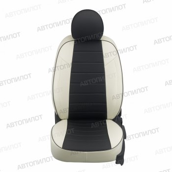 13 649 р. Чехлы сидений (экокожа, 40/60) Автопилот Volkswagen Polo 9N1 хэтчбэк 5 дв. дорестайлинг (2001-2005) (белый/черный)  с доставкой в г. Воронеж. Увеличить фотографию 5