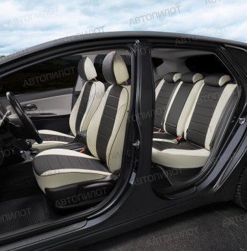 13 649 р. Чехлы сидений (экокожа, 40/60) Автопилот Volkswagen Polo 9N1 хэтчбэк 5 дв. дорестайлинг (2001-2005) (белый/черный)  с доставкой в г. Воронеж. Увеличить фотографию 7