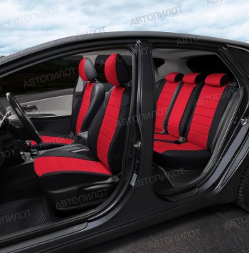 13 649 р. Чехлы сидений (экокожа/алькантара, 40/60) Автопилот Volkswagen Polo 9N1 хэтчбэк 5 дв. дорестайлинг (2001-2005) (черный/красный)  с доставкой в г. Воронеж. Увеличить фотографию 6