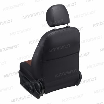 14 249 р. Чехлы сидений (экокожа, 40/60) Автопилот Ромб Volkswagen Polo 9N1 хэтчбэк 5 дв. дорестайлинг (2001-2005) (черный/темно-коричневый)  с доставкой в г. Воронеж. Увеличить фотографию 4