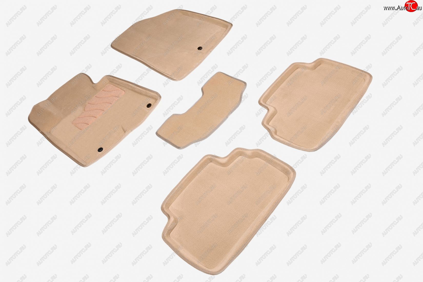 6 699 р. Комплект ковриков салона (ворсовые, 3D) SEINTEX  Hyundai I30 ( FD,  2 GD,  3 PD) (2007-2020), Hyundai I30 Fastback  PD (2017-2023), KIA Ceed  2 JD (2012-2018) (Бежевый)  с доставкой в г. Воронеж