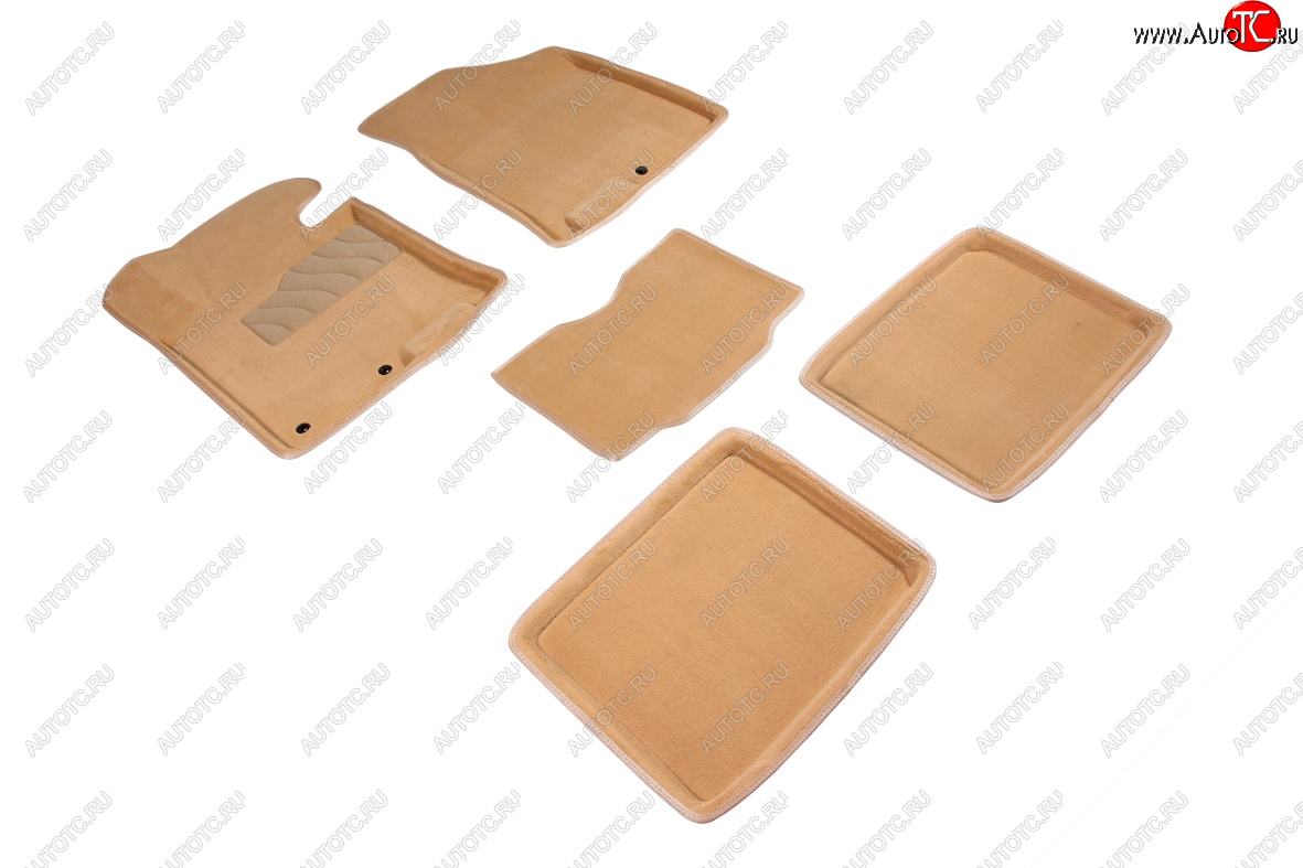 7 649 р. Комплект ковриков салона (ворсовые, 3D) SEINTEX  Hyundai I40  1 VF (2011-2019) дорестайлинг седан, дорестайлинг универсал, рестайлинг седан, рестайлинг универсал (Бежевый)  с доставкой в г. Воронеж
