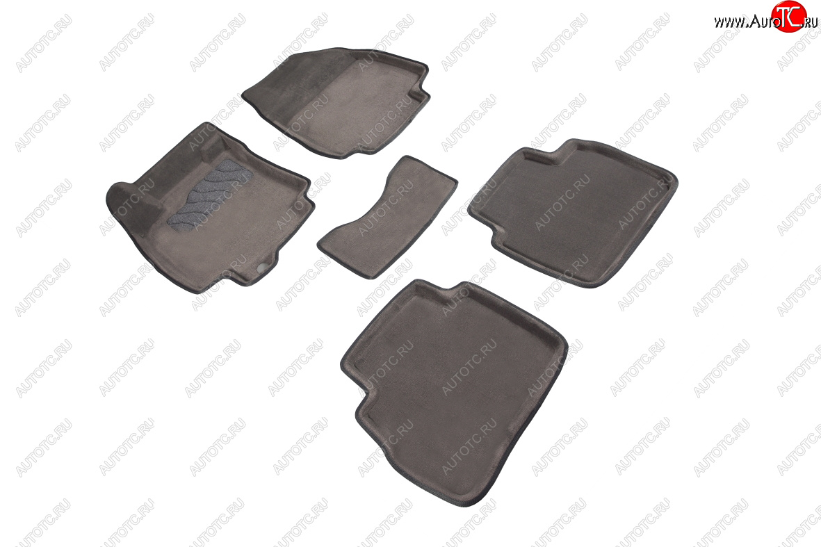 6 709 р. Комплект ковриков салона (ворсовые, 3D) SEINTEX  Nissan Tiida ( 1 хэтчбэк,  1 седан,  1 хэтчбек,  2 хэтчбек) (2004-2019) C11 дорестайлинг, Япония, C11 дорестайлинг, C11 рестайлинг, Япония, C11 рестайлинг, C12 (Серый)  с доставкой в г. Воронеж