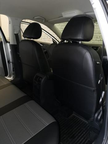 5 999 р. Чехлы на сиденье Экокожа (экокожа) Seintex  Volkswagen Jetta  A6 (2011-2015) седан дорестайлинг (черный/серый)  с доставкой в г. Воронеж. Увеличить фотографию 5