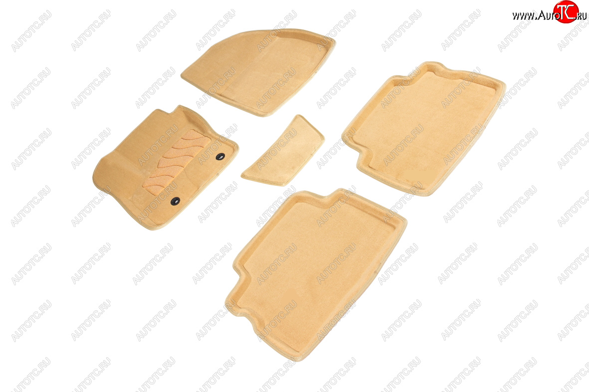 6 379 р. Комплект ковриков салона (ворсовые, 3D) SEINTEX Ford Kuga 1 (2008-2013) (Бежевый)  с доставкой в г. Воронеж