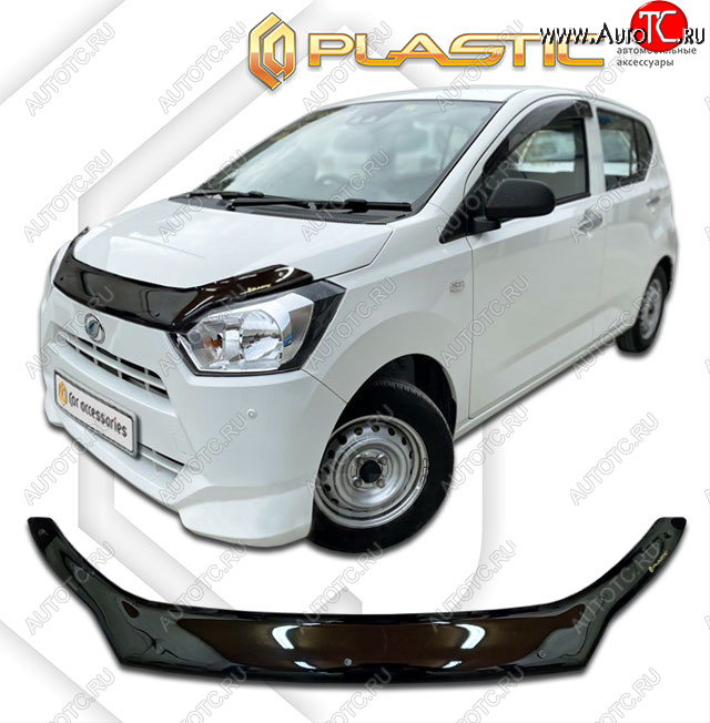 1 999 р. Дефлектор капота CA-Plastic Daihatsu Mira e:S LA350S,LA360S (2017-2025) (classic черный, без надписи)  с доставкой в г. Воронеж