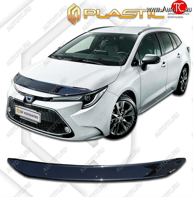 1 899 р. Дефлектор капота CA-Plastic  Toyota Corolla  E210 (2018-2022) универсал дорестайлинг (classic черный, без надписи)  с доставкой в г. Воронеж